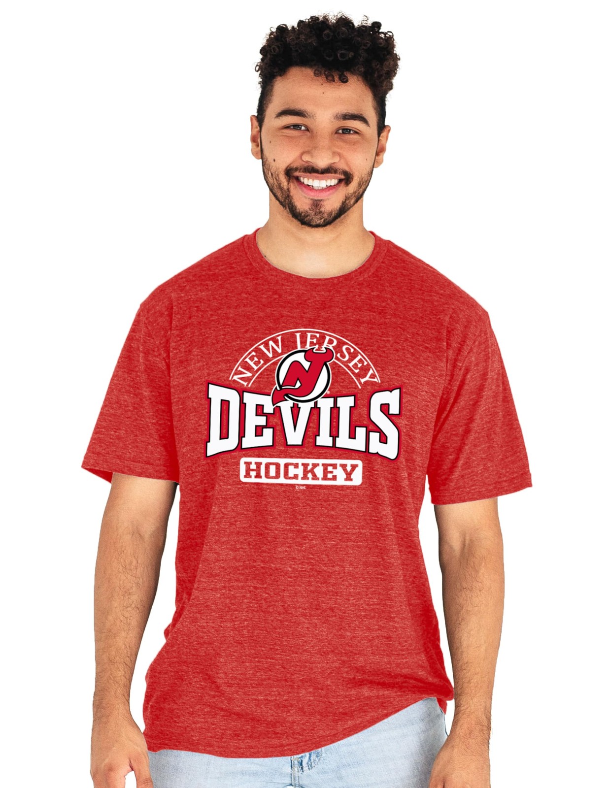 Blue 84 Jersey Devils Nhl Officially Licensed Tri-Blend T-Shirt Beards X-Large