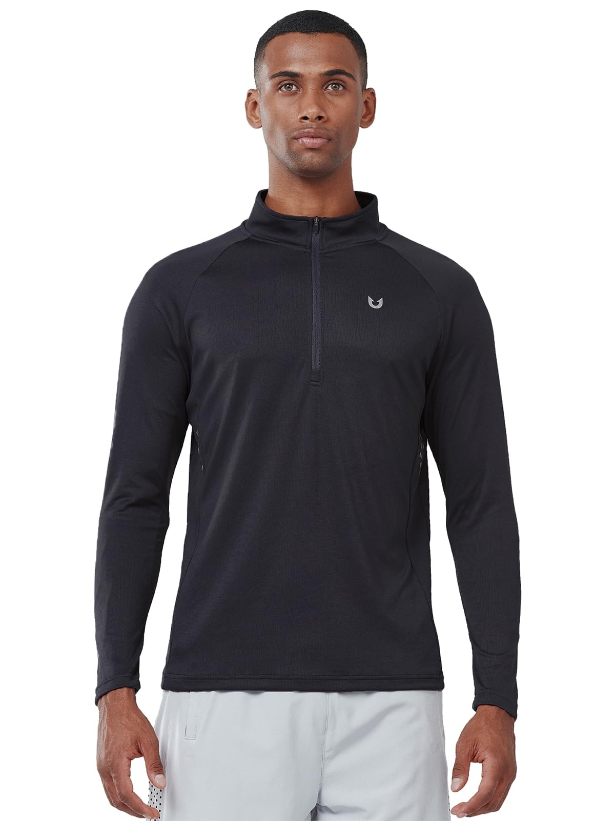 Men’s Quarter Zip Pullover Athletic Running Shirt Long Sleeve