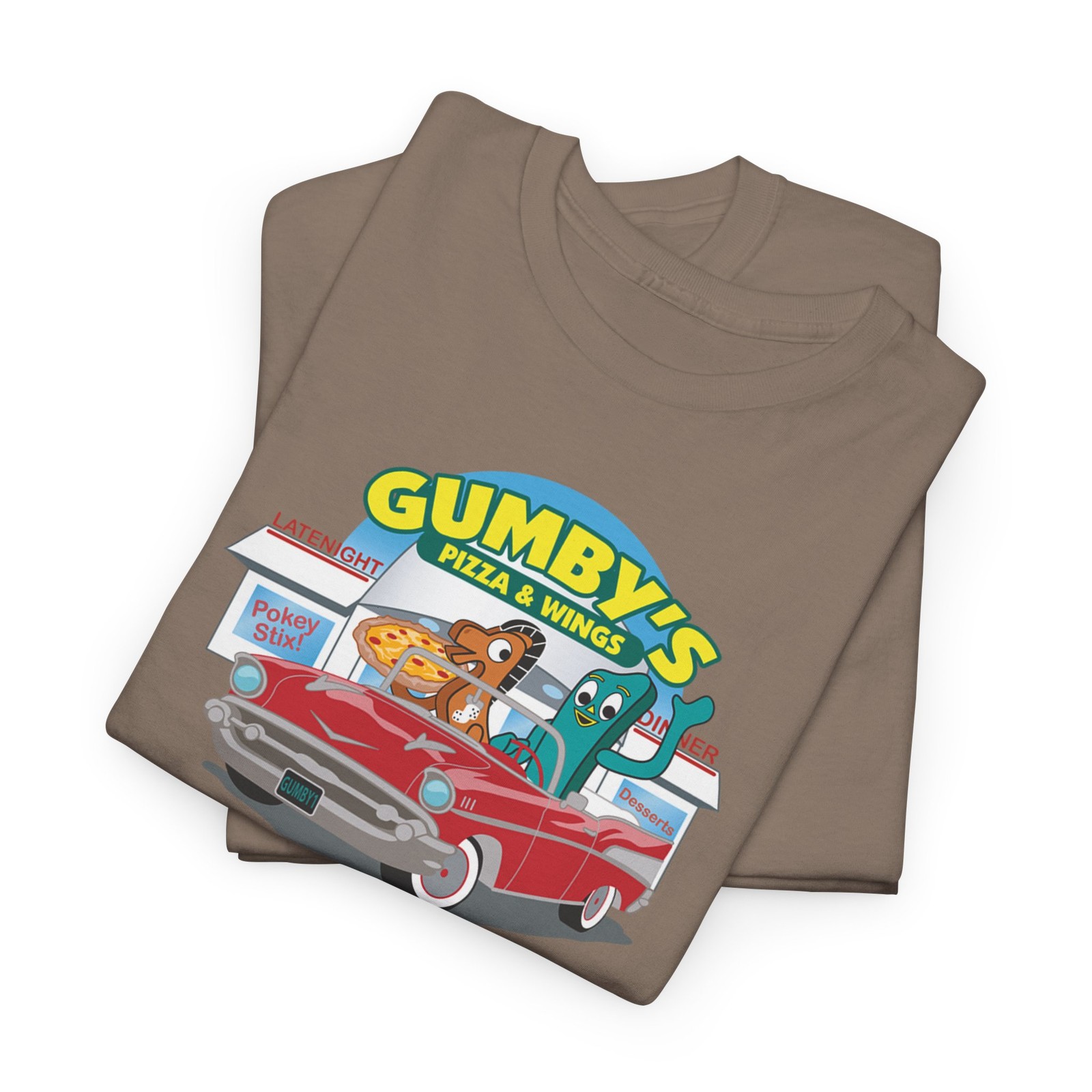 Gumby’s Pizza Logo T-Shirt | Cartoon Pizza Mascot Tee