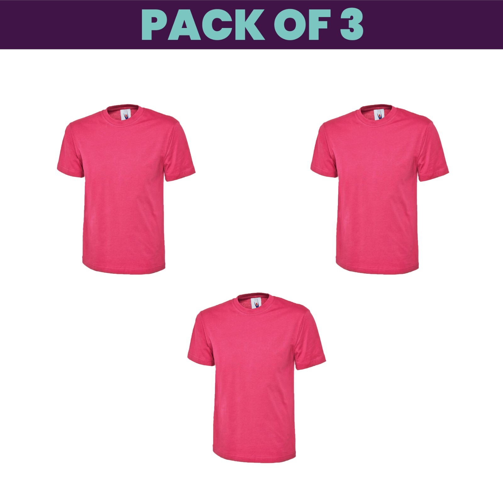 Pack 5 & 3 Uneek Classic T-Shirt Plain Casual Wear stag do hen Unisex UC301