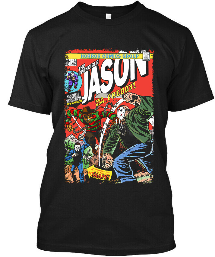 Freddy vs. Jason American Horror Movie Cartoon Funny T-Shirt S-5XL