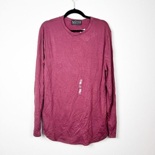 Buckle Nova Industries Mens Long Sleeve Tee Shirt Red Sz M NWT