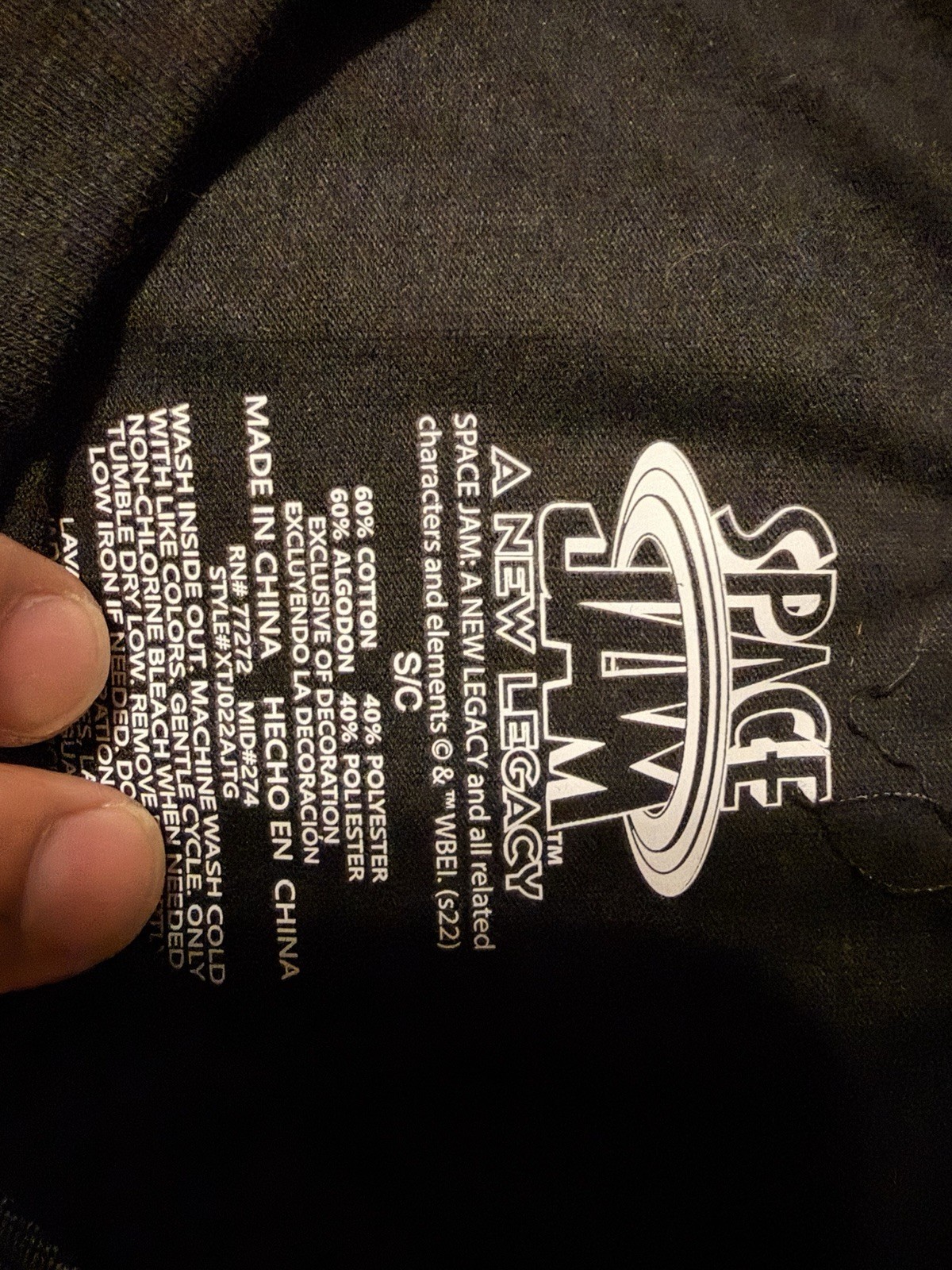 Space Jam: A New Legacy Bugs Bunny Graphic Print Black Crew Neck Tee S