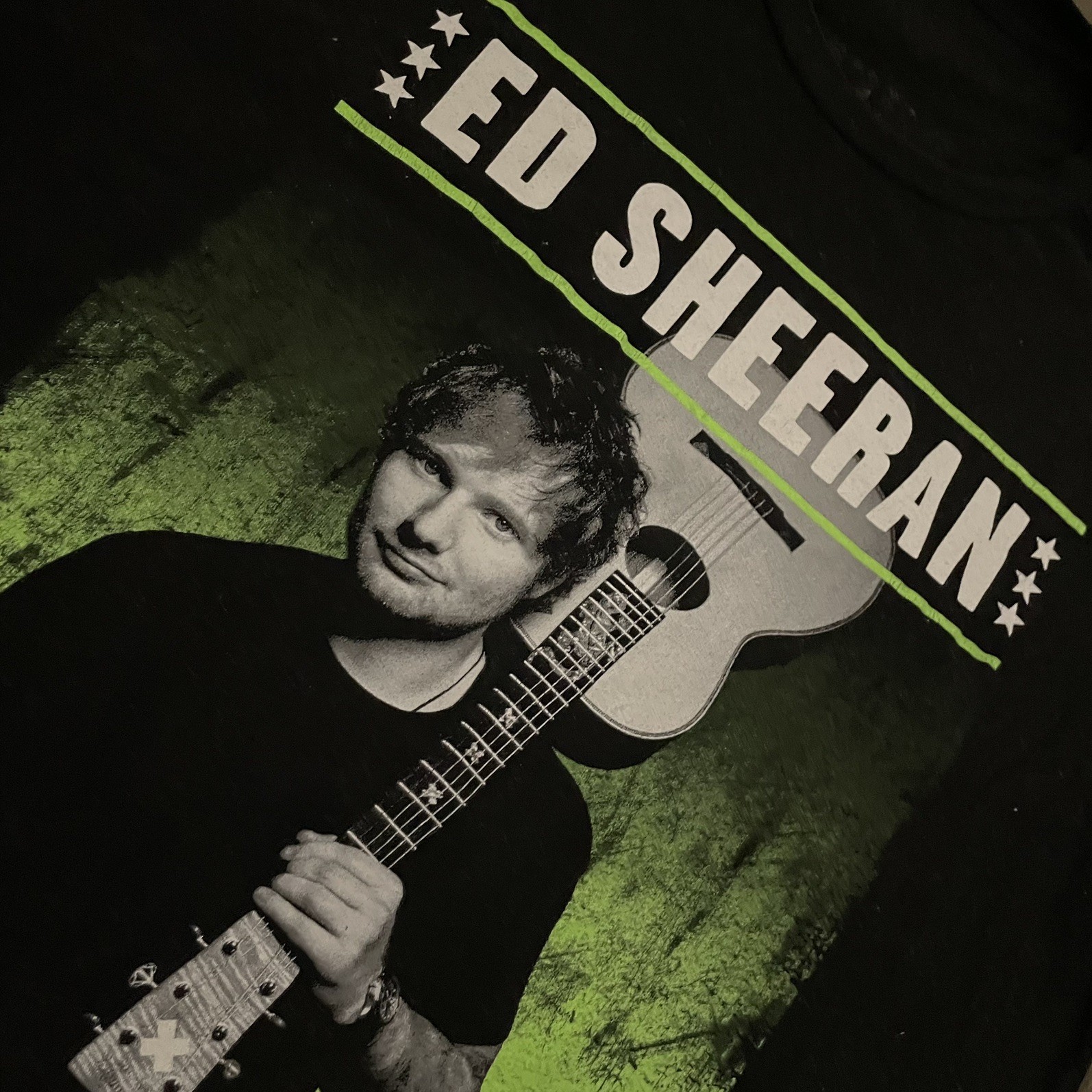 Vintage Early Ed Sheeran 09 Tour Concert Rock Me Black Tee T-Shirt Men’s Large