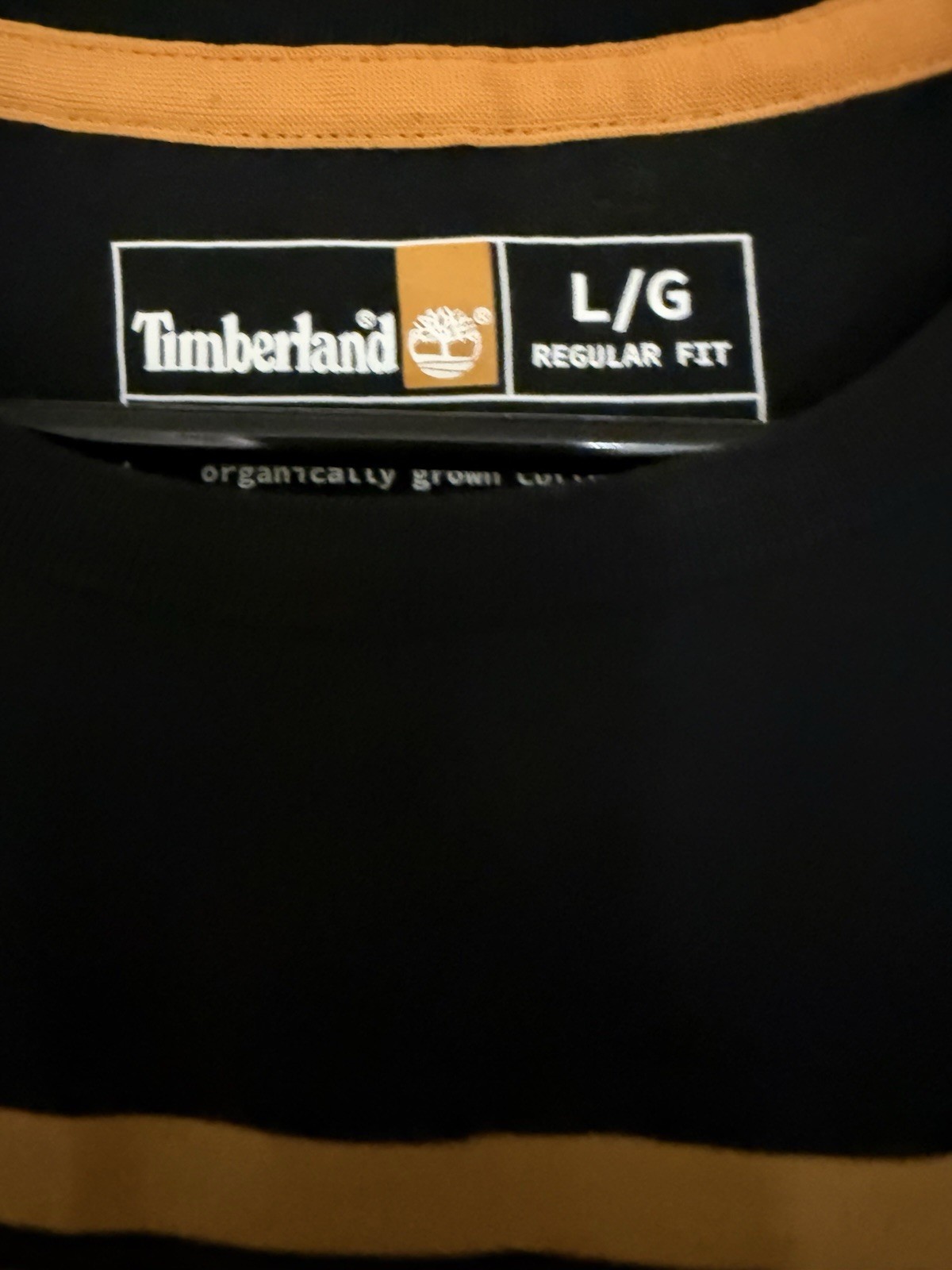 Timberland Men’s Logo Graphic Black Brown Cotton T-Shirt Large Short Sleeve top