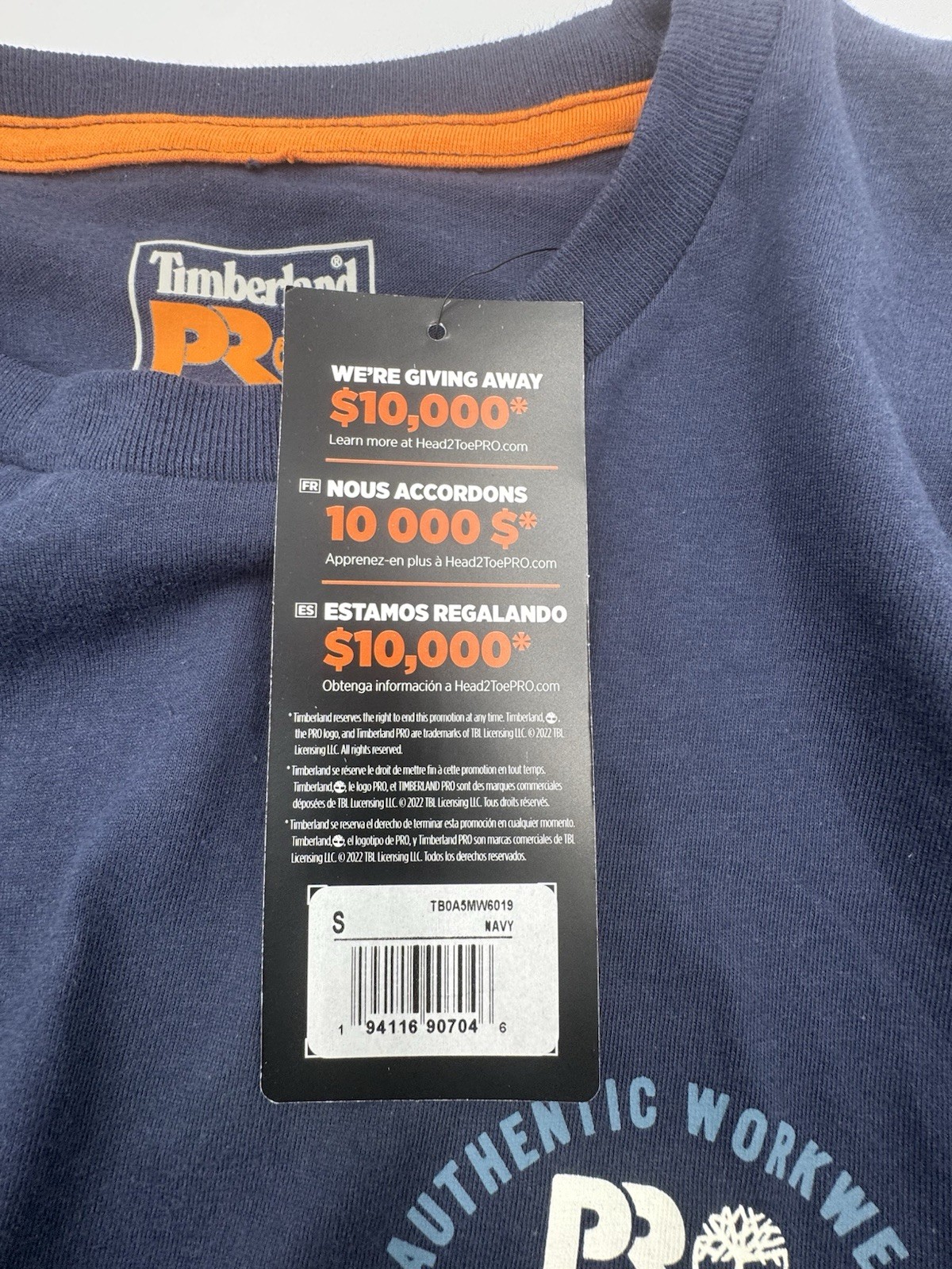 Timberland Pro Work T Shirt Short Sleeve Dark Navy Size medium