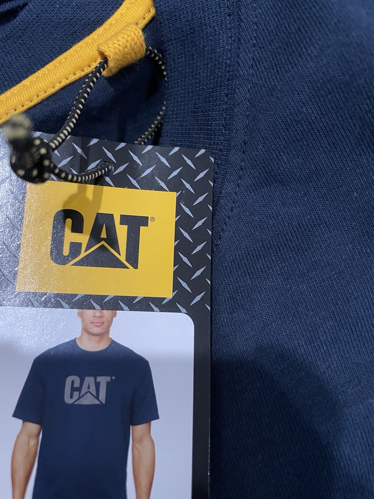 New CAT Caterpillar Men’s Workwear Relaxed Fit T Shirt Navy Size M Cotton Blend