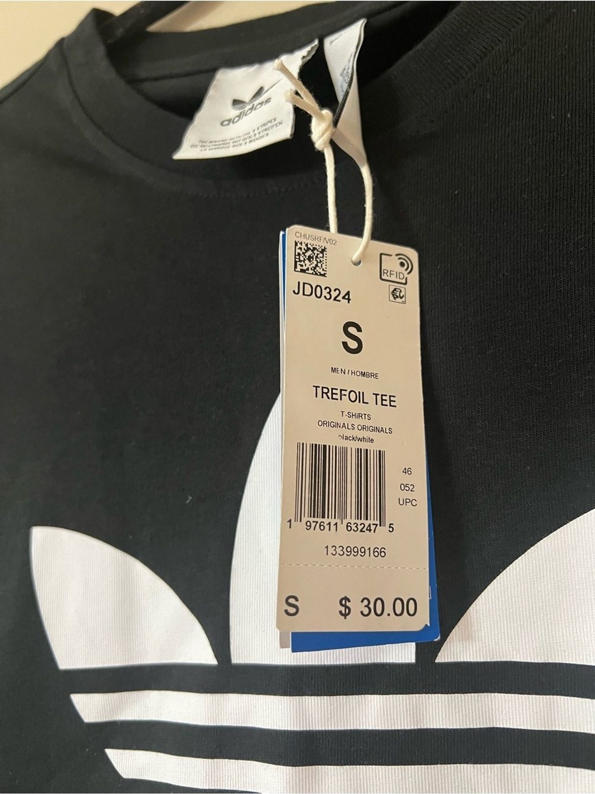 Adidas Originals Trefoil T-shirt Black White