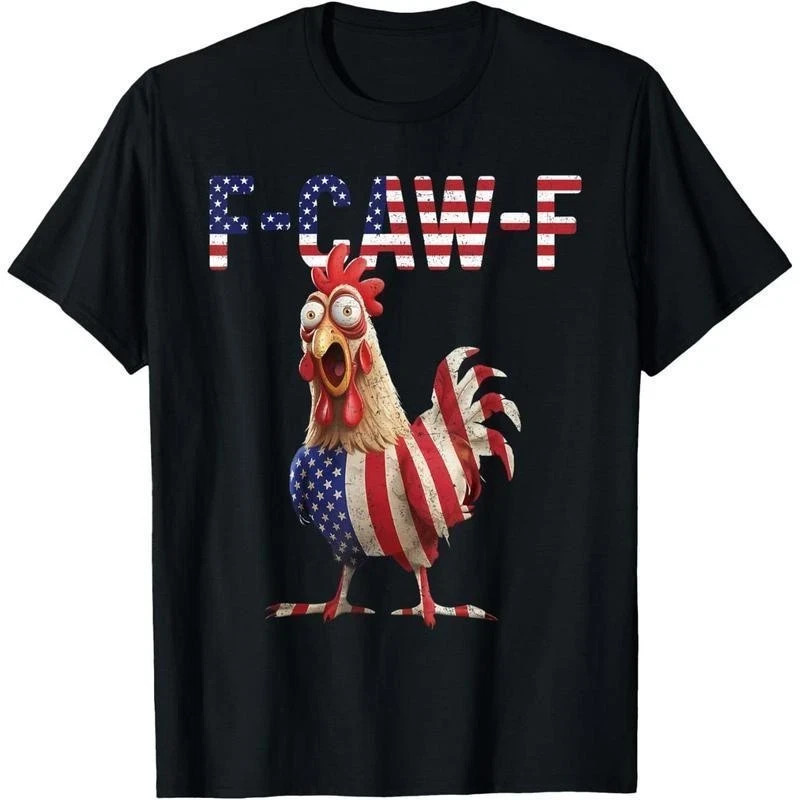 Cotton Printed Round Neck T-Shirt Chicken Quote Rooster Meme adult Streetwear
