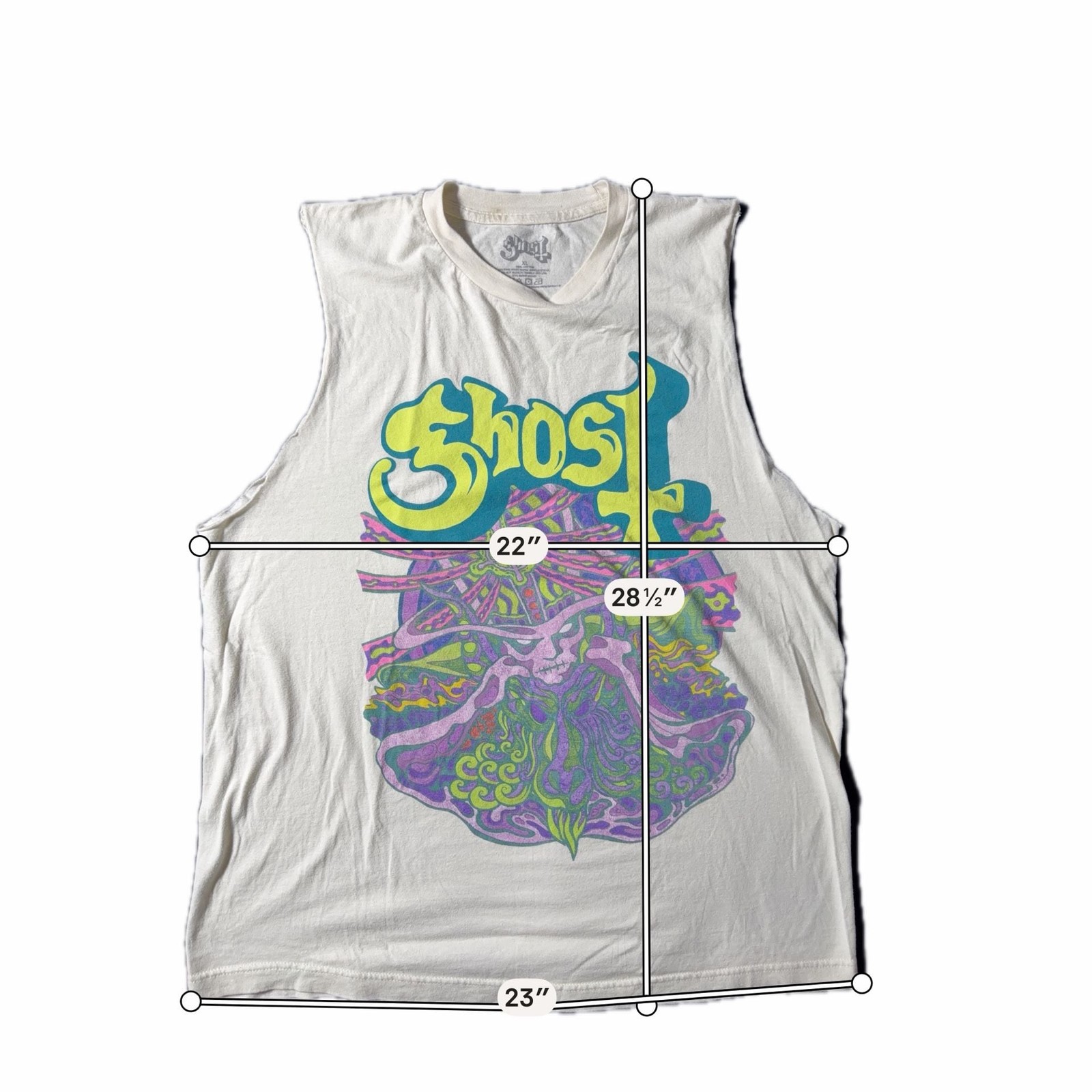 Ghost Pastel Papa Emeritus Psychedelic Muscle Tee Tank Top