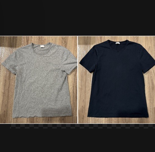 ASKET Premium Organic Cotton T-Shirts Medium Short Grey / Dark Navy