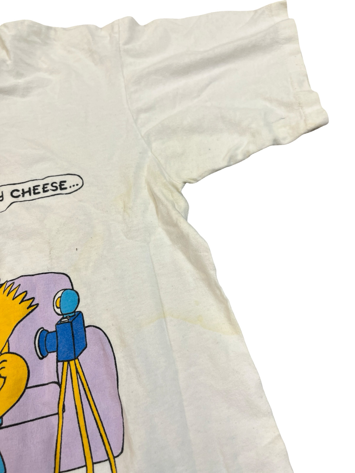 Vtg 1989 The Simpsons Say Cheese T Shirt Changes Tag Single Stitch 80s Cartoon