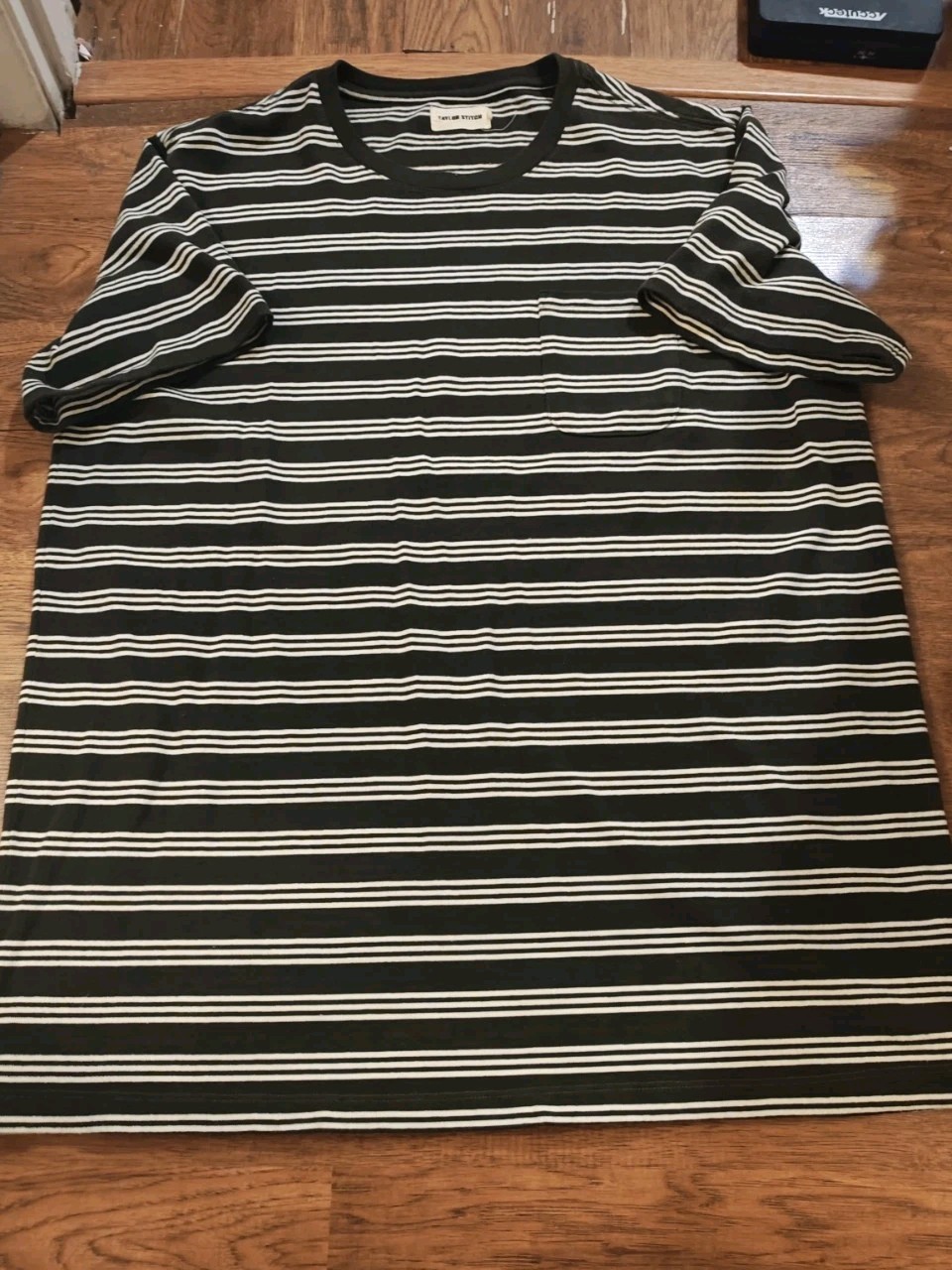Taylor Stitch Shirt Mens 46 Striped Pocket Recycled Cotton Blend Crewneck Tee