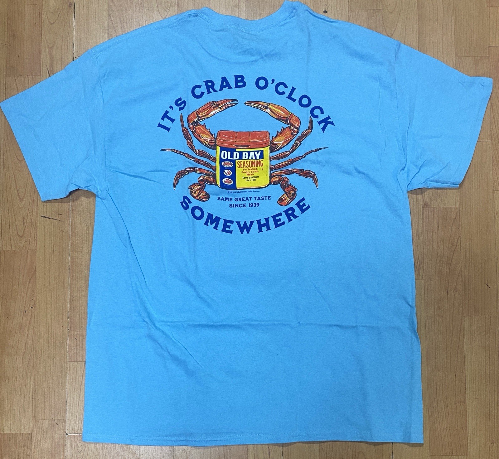 Old Bay Seasoning “It’s Crab O’clock Somewhere” Men’s Shirt Sizes M L XL 2XL