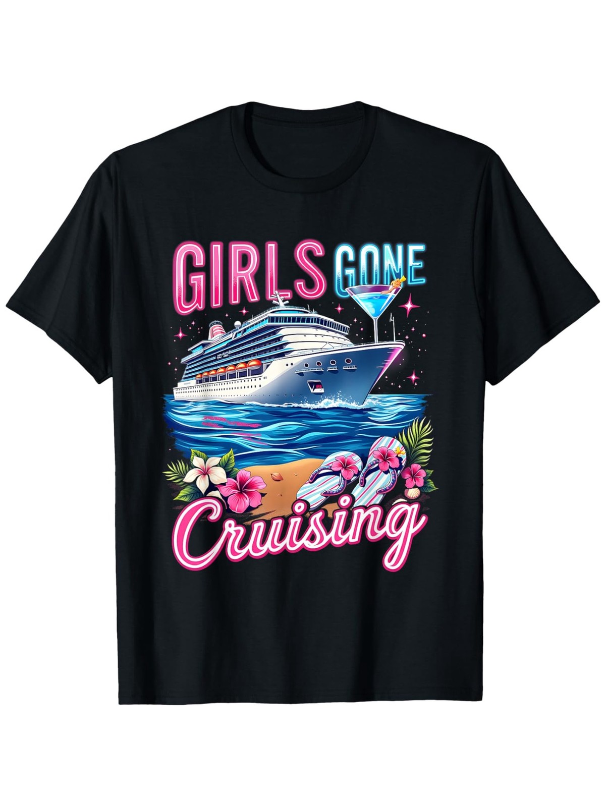 Cute Gone Cruising Tropical Vacation Cruise Beach Travel Gift Casual Unisex Tee
