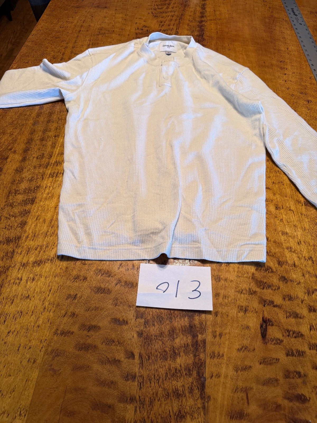 Long Sleeve Textured 4 Button HENLEY Shirts Goodfellow SZ L E10