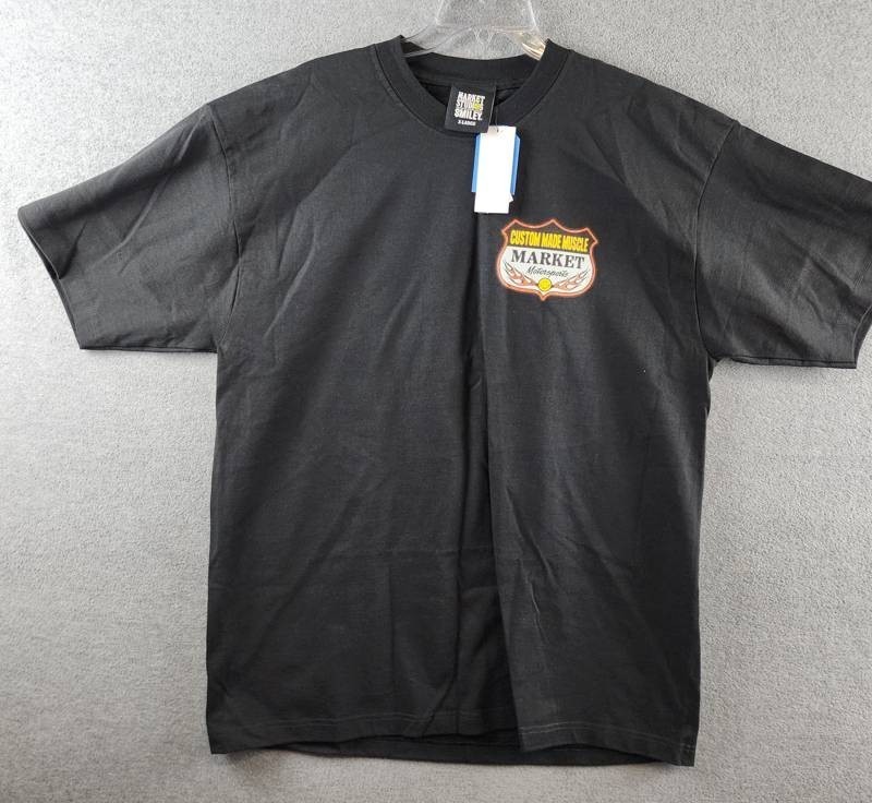 Market Studios Smiley Burnt Rubber Graphic Tee Men’s XL Pirate Black Pullover