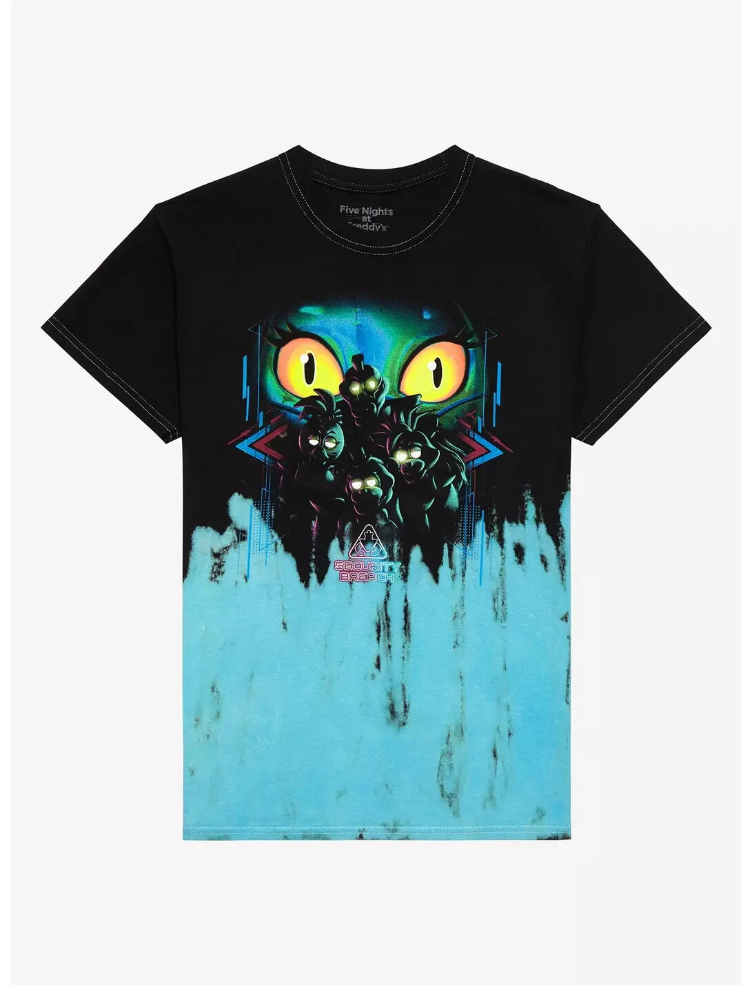 Five Nights At Freddy’s: Security Breach Mens Black & Blue Wash Shirt New XS-2XL