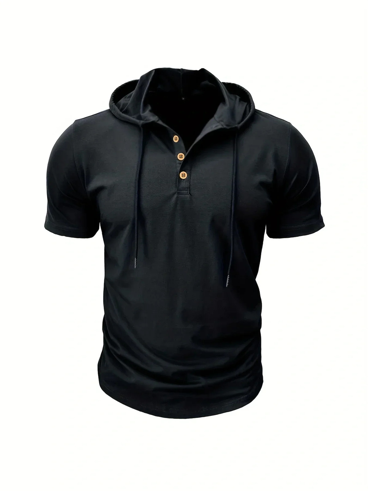 Men’s T Shirt Summer Slim Fitness Hooded Short-Sleeved Tees Male Lightweight
