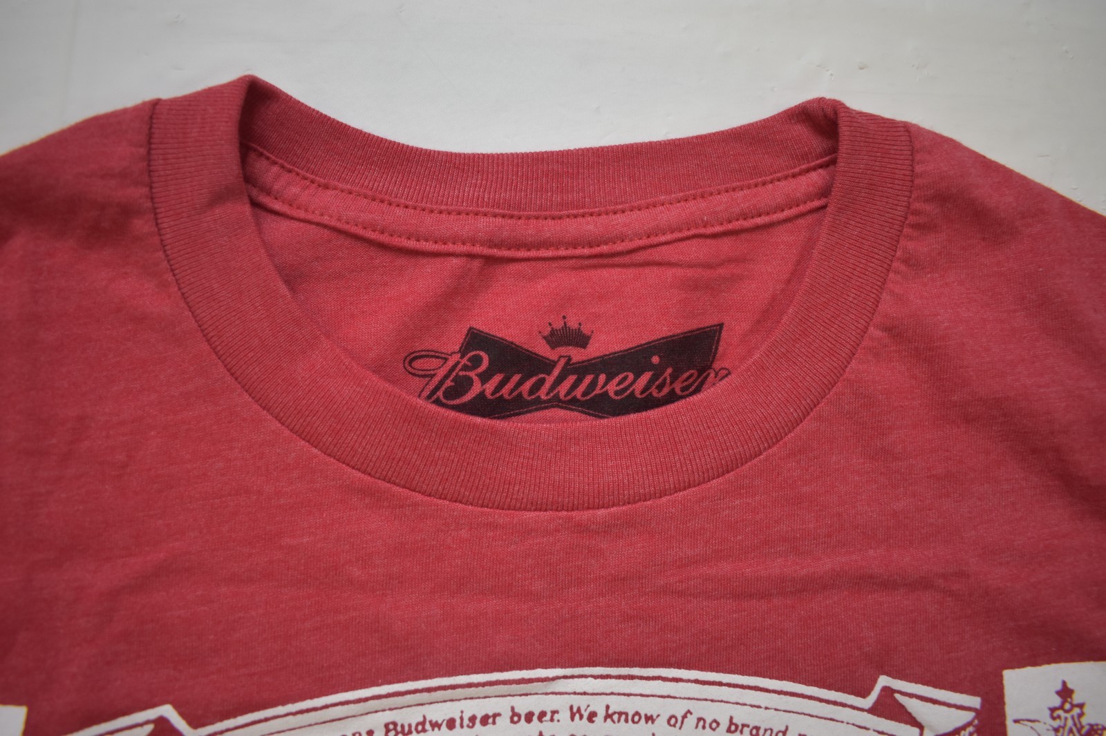 Budweiser King Of Beers Mens Beer Label Logo Heather Red Shirt New 2XL