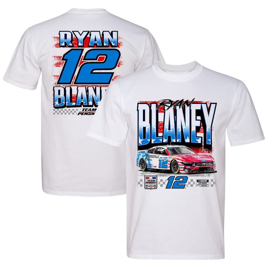 Ryan Blaney #12 Bodyarmour Flash IV Patriotic Car T Shirt NASCAR Tee