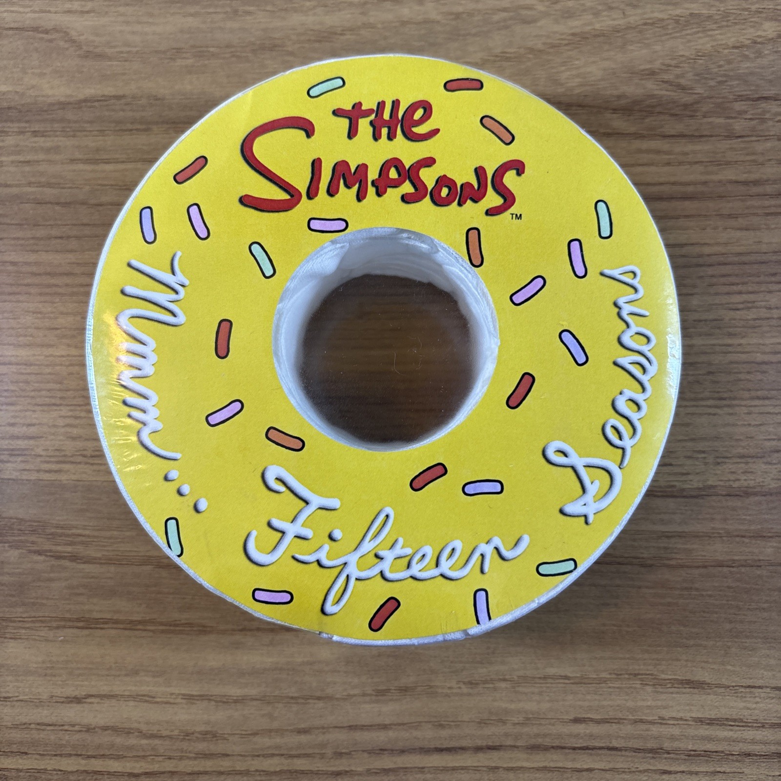 THE SIMPSONS T-Shirt DONUT SEASON 15 PROMO 2003 HOMER VTG RARE Yellow Wrapping