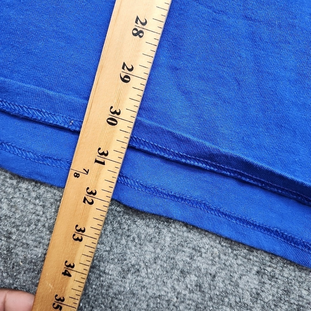 Vintage Champion Athletic Blank T-Shirt Men XL Sportswear Plain Blue Late 90s
