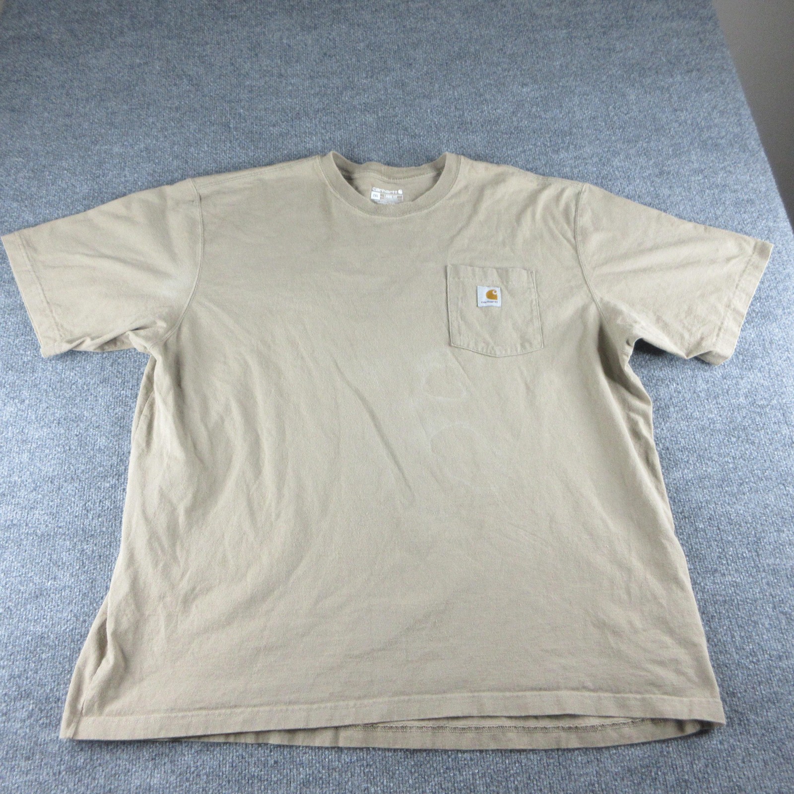 Carhartt Shirt Mens 2XL Beige Loose Fit K87 Pocket Workwear Tee Heavyweight