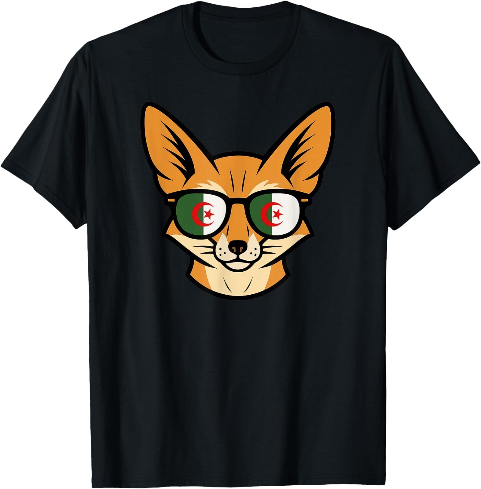 Algeria Fennec Fox & Algerian Flag Sunglasses Men T-Shirt