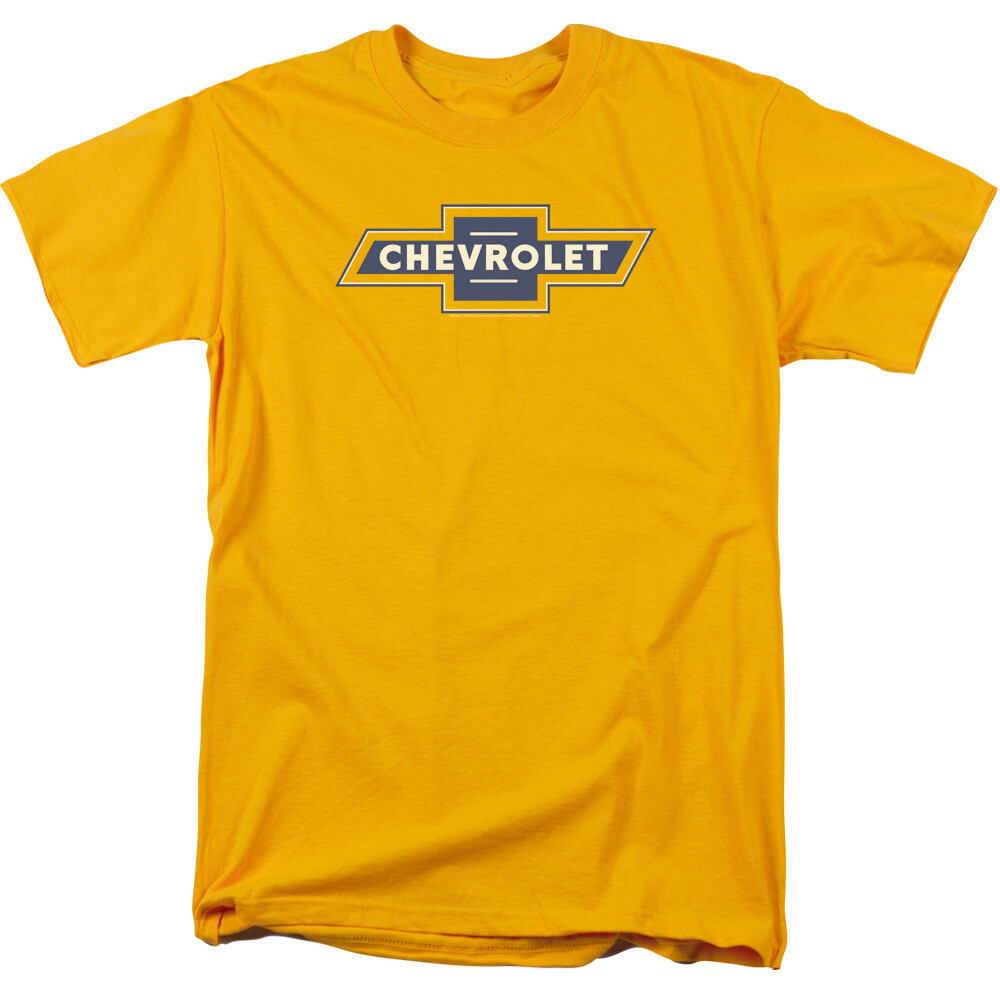 Chevrolet Blue & Gold Vintage Bow Tie Licensed Adult T-Shirt