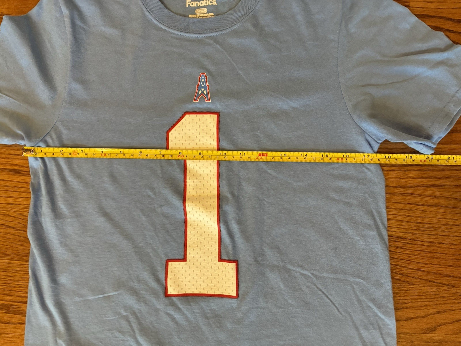 FanaWarren Moon #1 Houston Oilers Jersey T-Shirt – Front & Back Fanatics NFL HTF