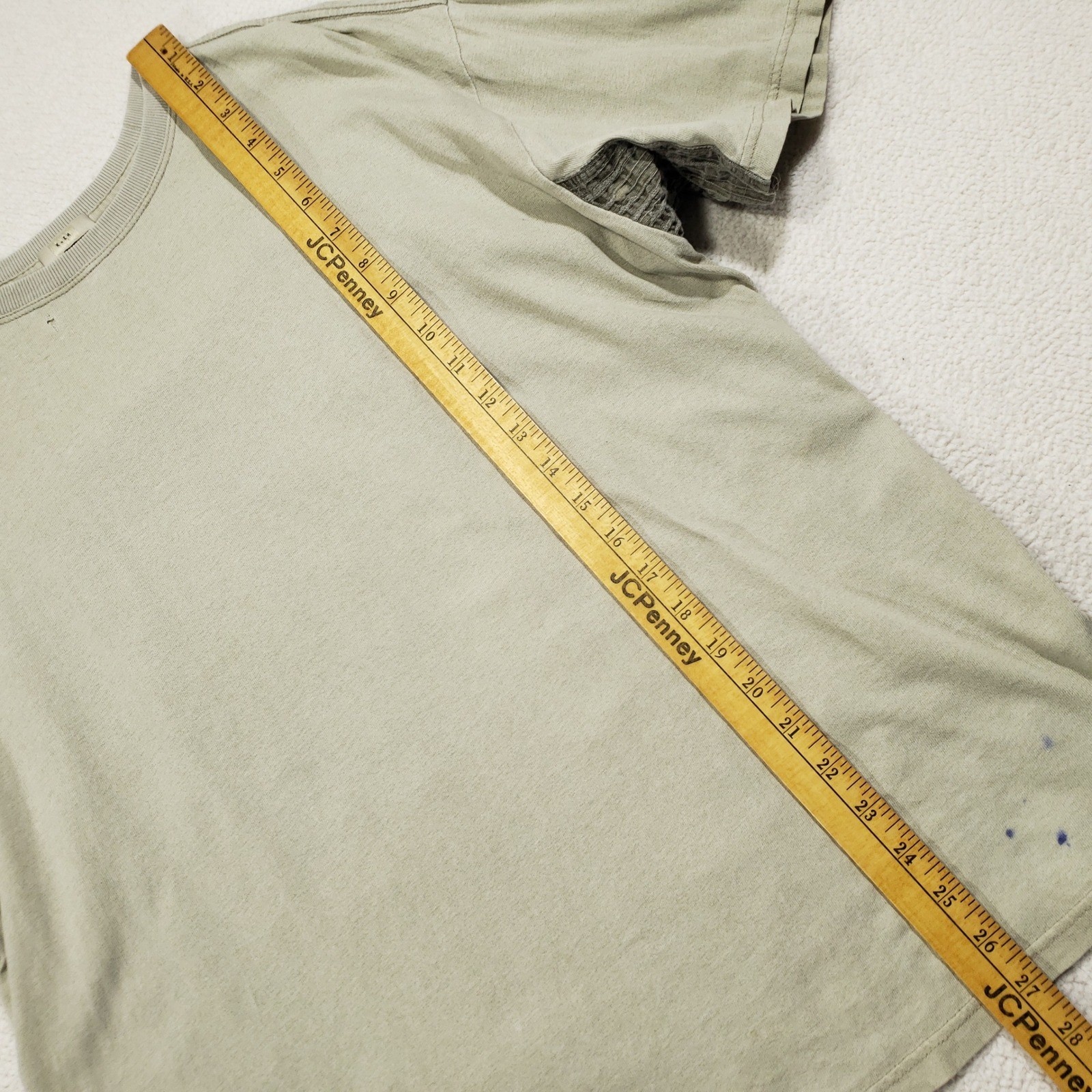 XLIM Shirt Men Size 2 Medium Khaki Gray Episode .5 Distressed Panel Cotton Linen