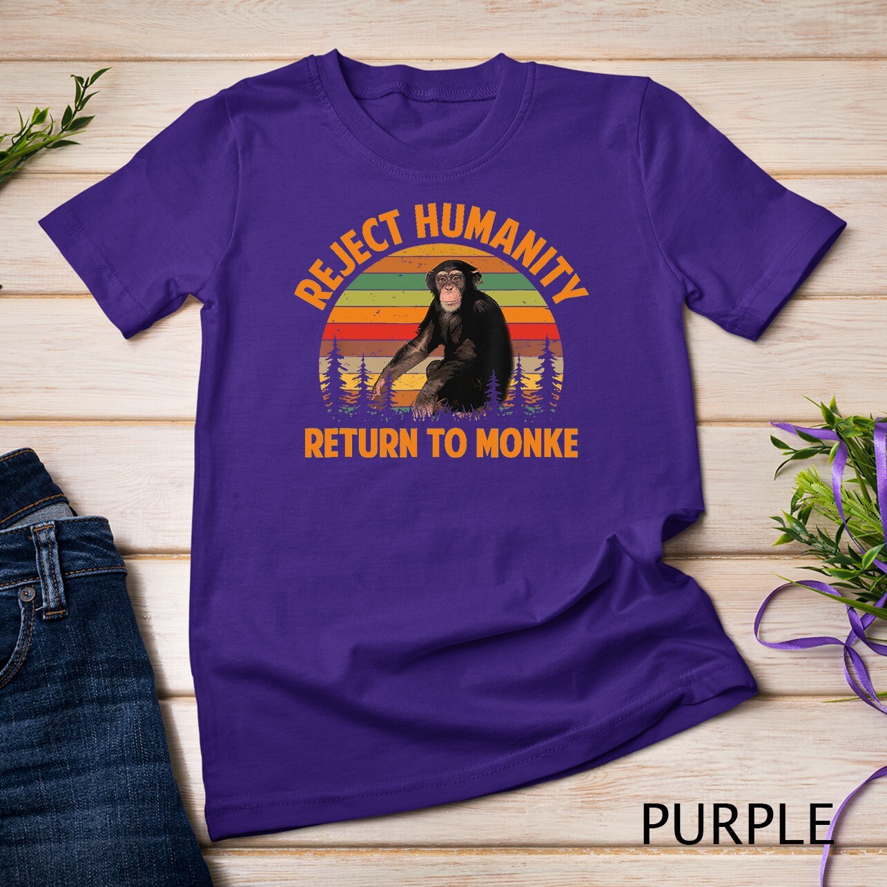 Funny Reject Humanity Return to Monke Meme Monkey Evolution Unisex T-shirt