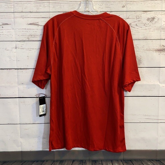 Adidas Tee Shirt Top Mens Small Red Short Sleeve Climate Crew Logo Basic