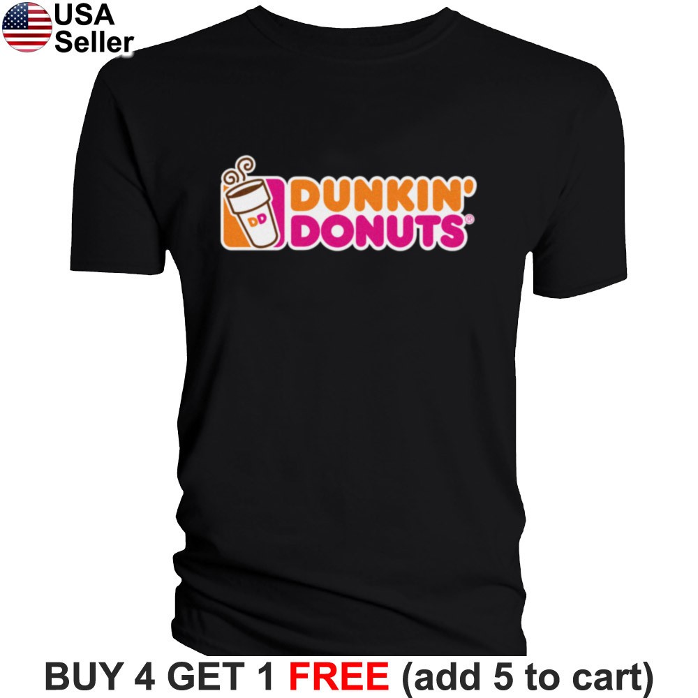 Dunkin’ Donuts T-Shirt Logo Funny Graphic Drink Coffee Iced Shop Novelty BDN03