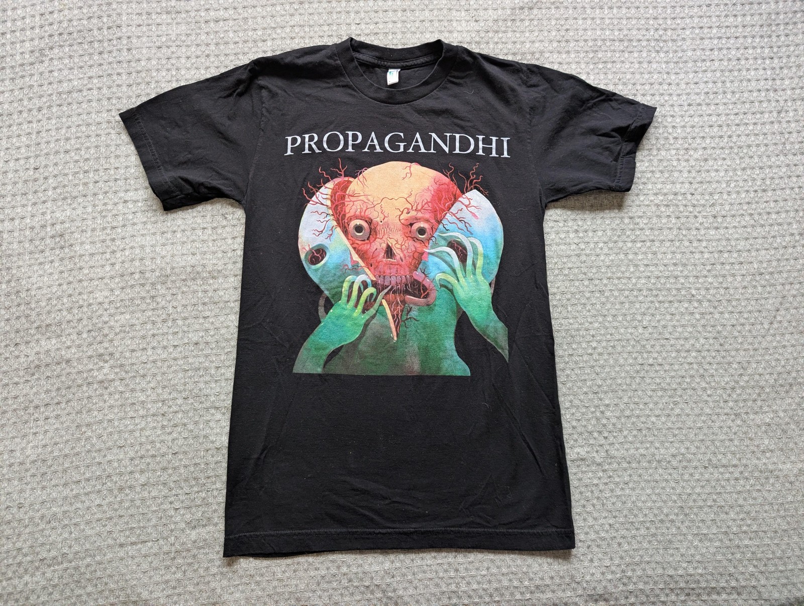 Propagandhi Shirt Mens Small Black Skull Graphic Band Tee American Apparel