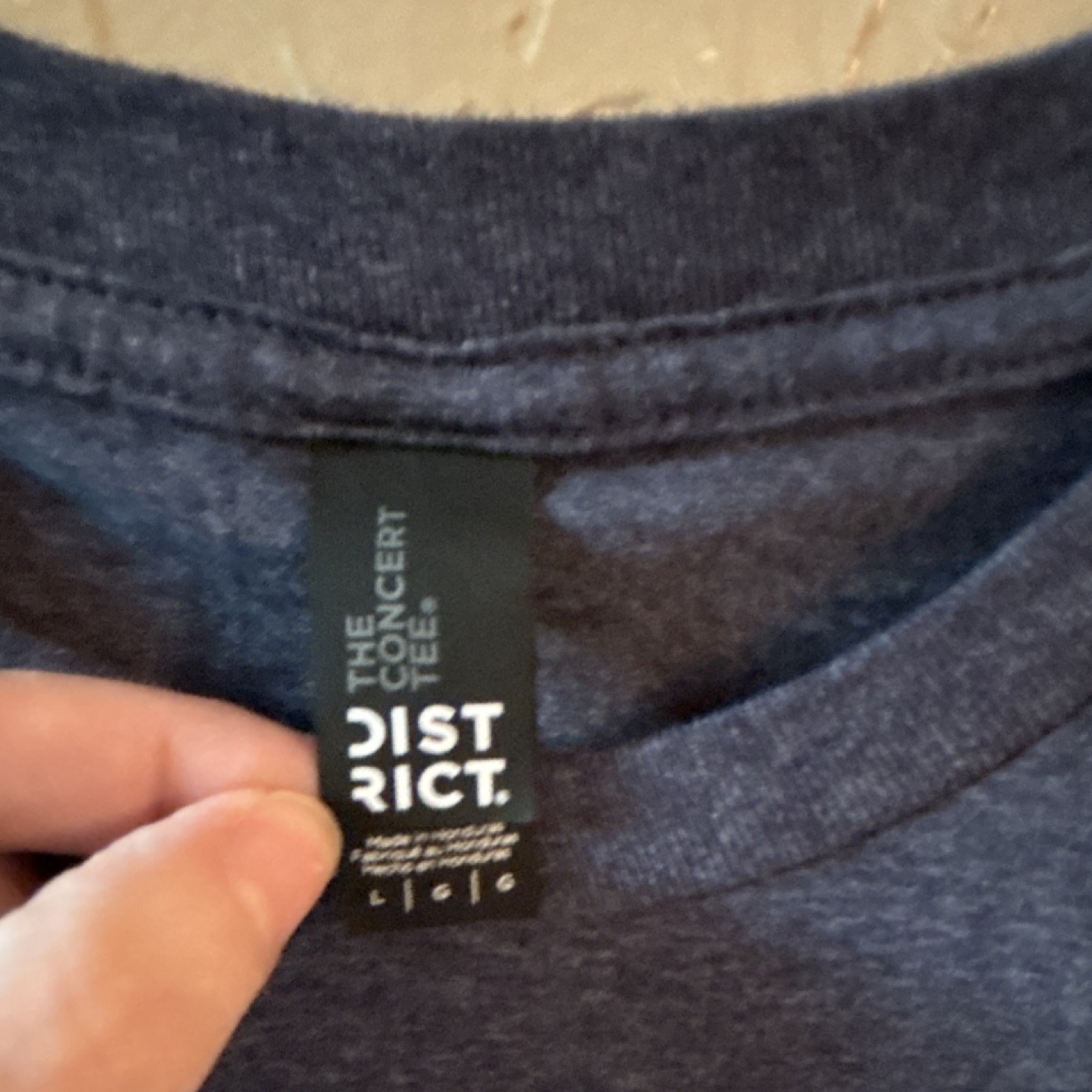 District The Concert Tee Blue L Short Sleeve Crew Neck Quaff On Graphic Tee
