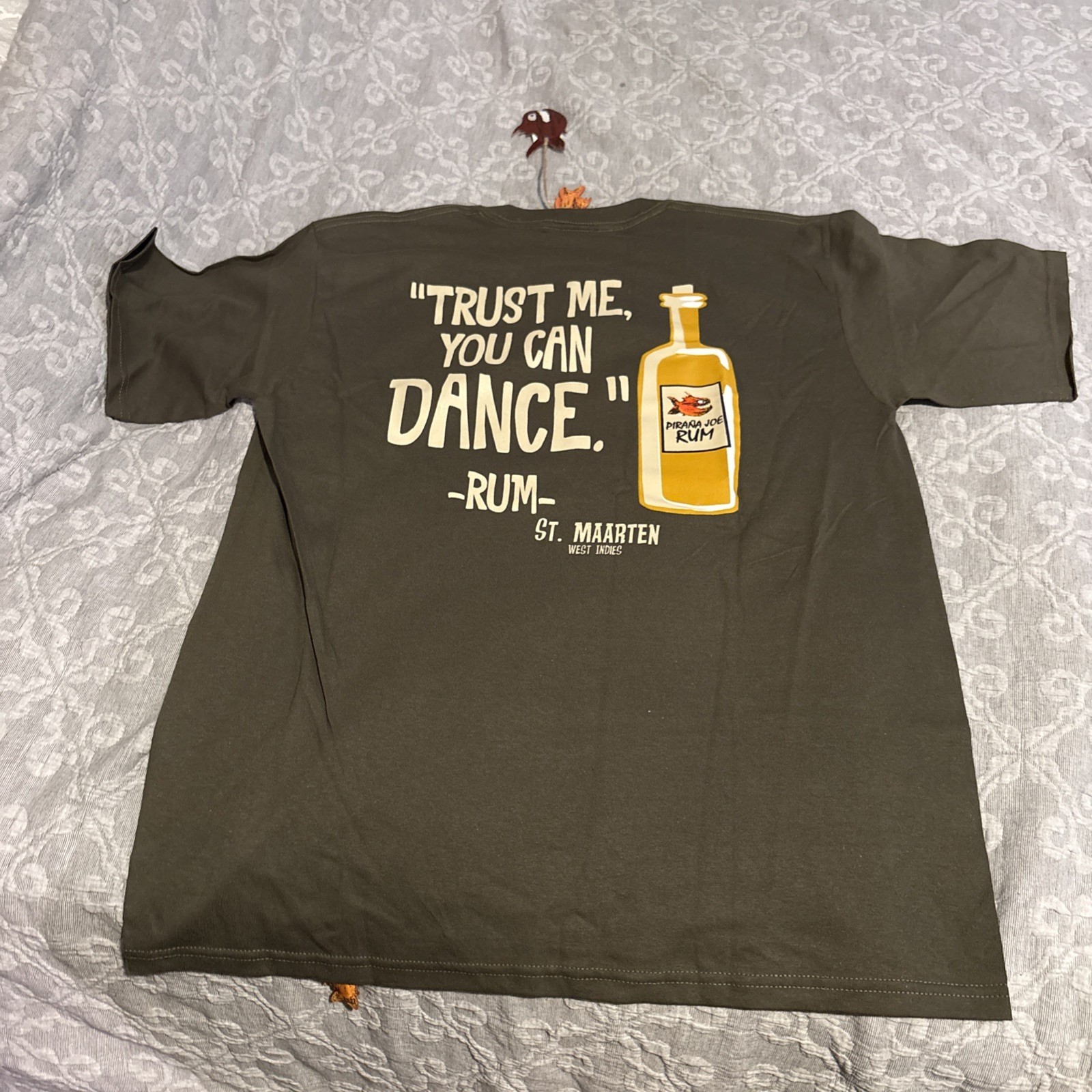 Piranha Joe Shirt Rum Olive St Maarten. Size L