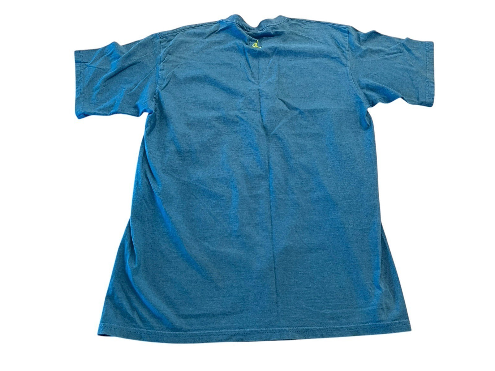 Air Jordan Men’s T-Shirt Large Sneaker Shoe Laces Short Sleeve Blue Shirt