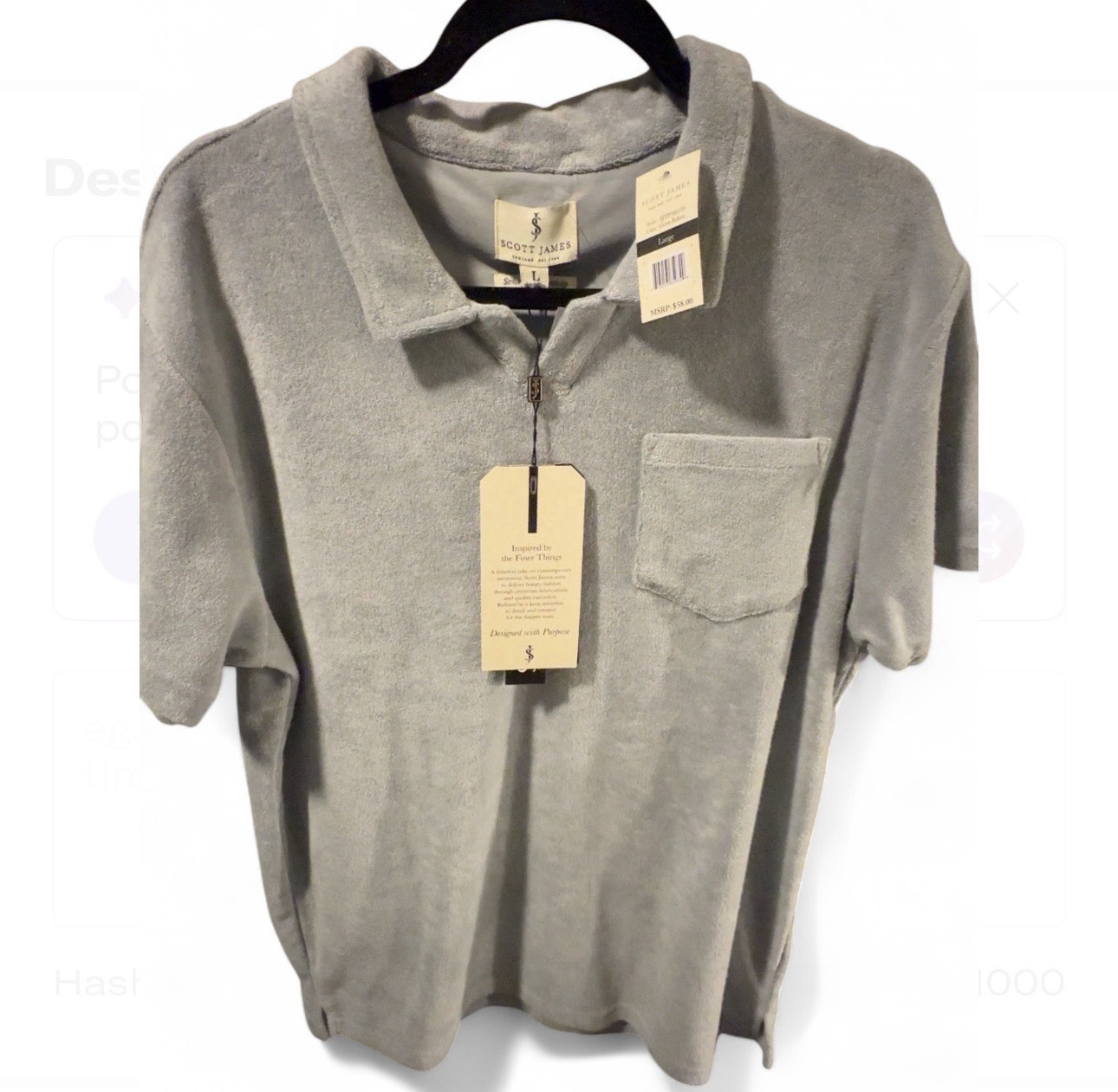 Scott James Grey Shirt Size Large