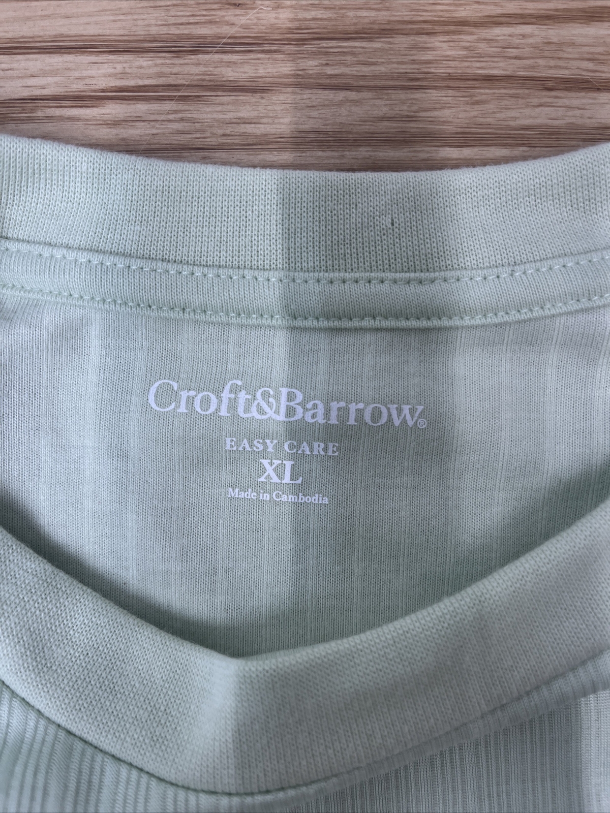 Craft & Barrow T-Shirt Mens XL Green Easy Care Long Sleeve Pullover Tee NWT
