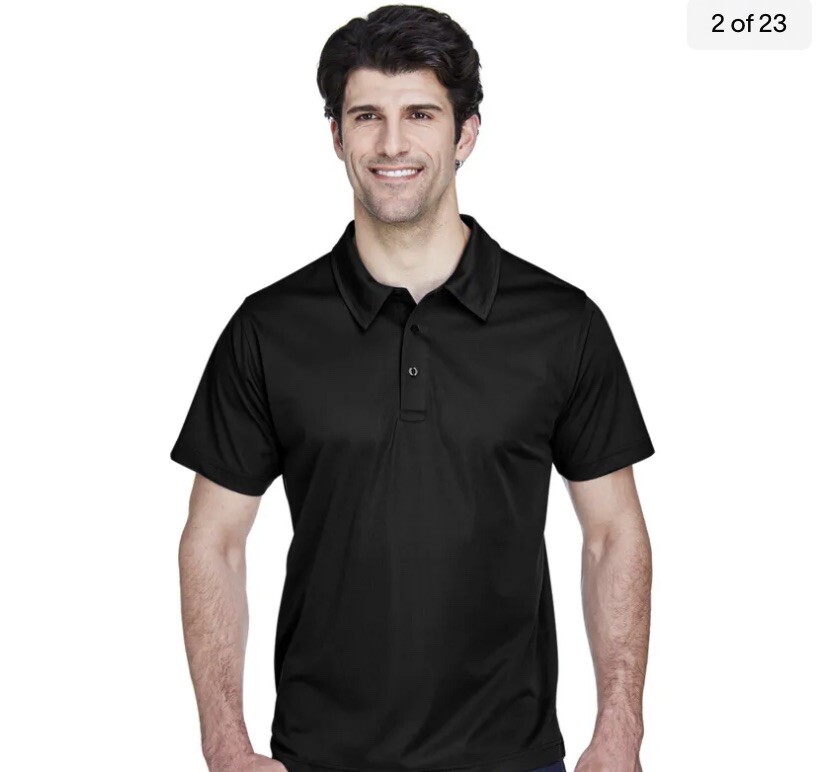 Team 365 Polos Mens Command Snag Protection Polo TT21 New With Tags Black LARGE