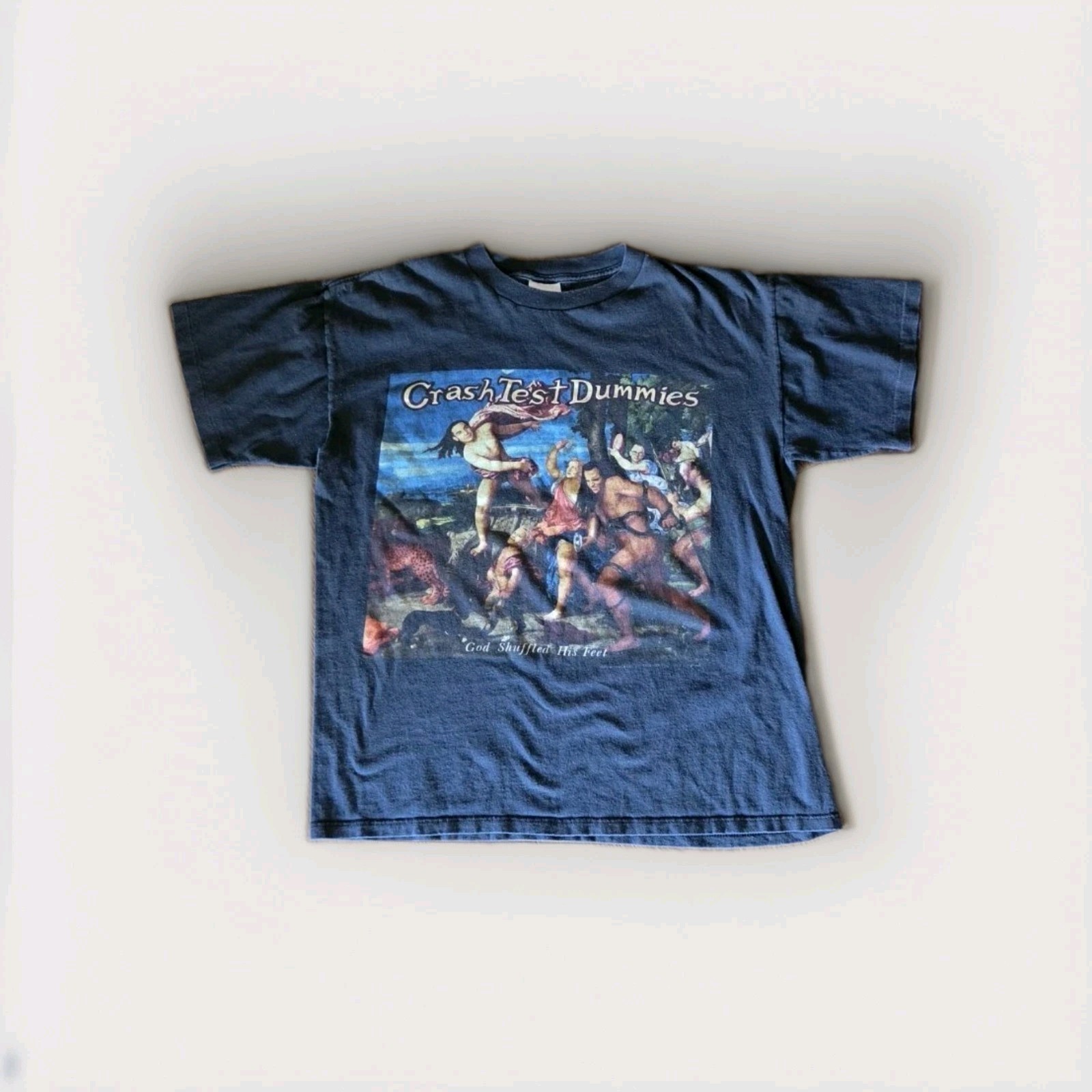 Vintage 1993 Crash Test Dummies Shirt L Wild Oats God Shuffled His Feet Band Tee