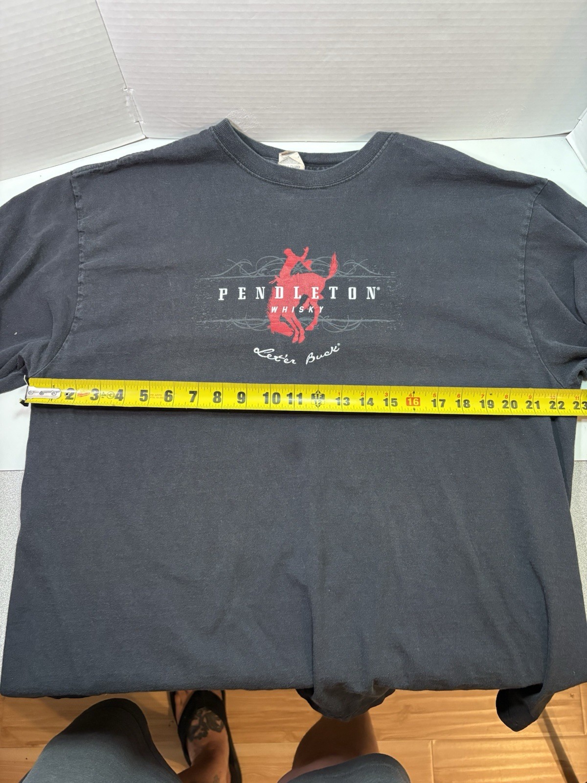Pendleton Whisky Tee XL Black Graphic Shirt Let’er Buck Cowboy Western