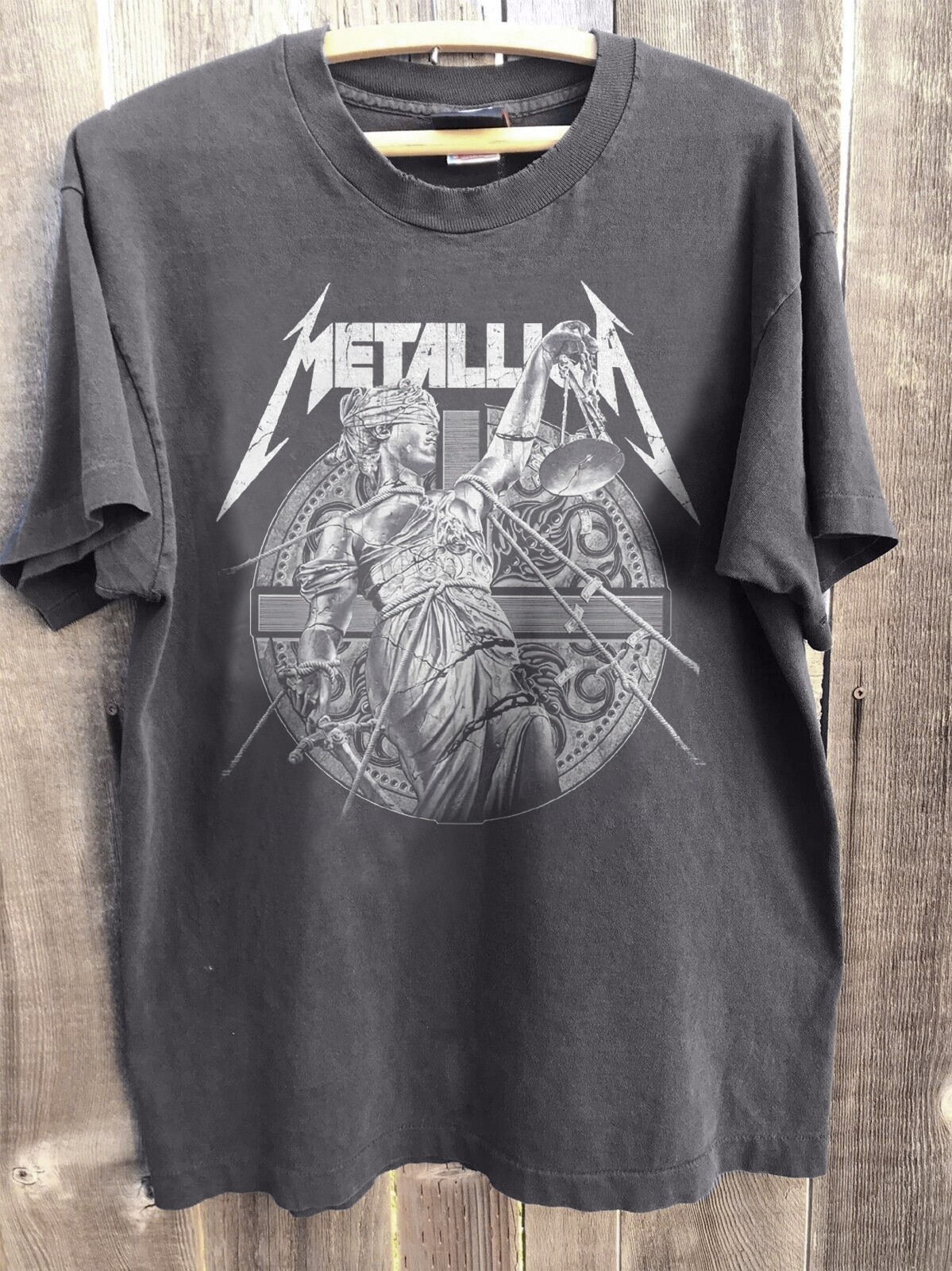 Metallica And Justice For All Cotton Charcoal T-shirt Size S-5XL