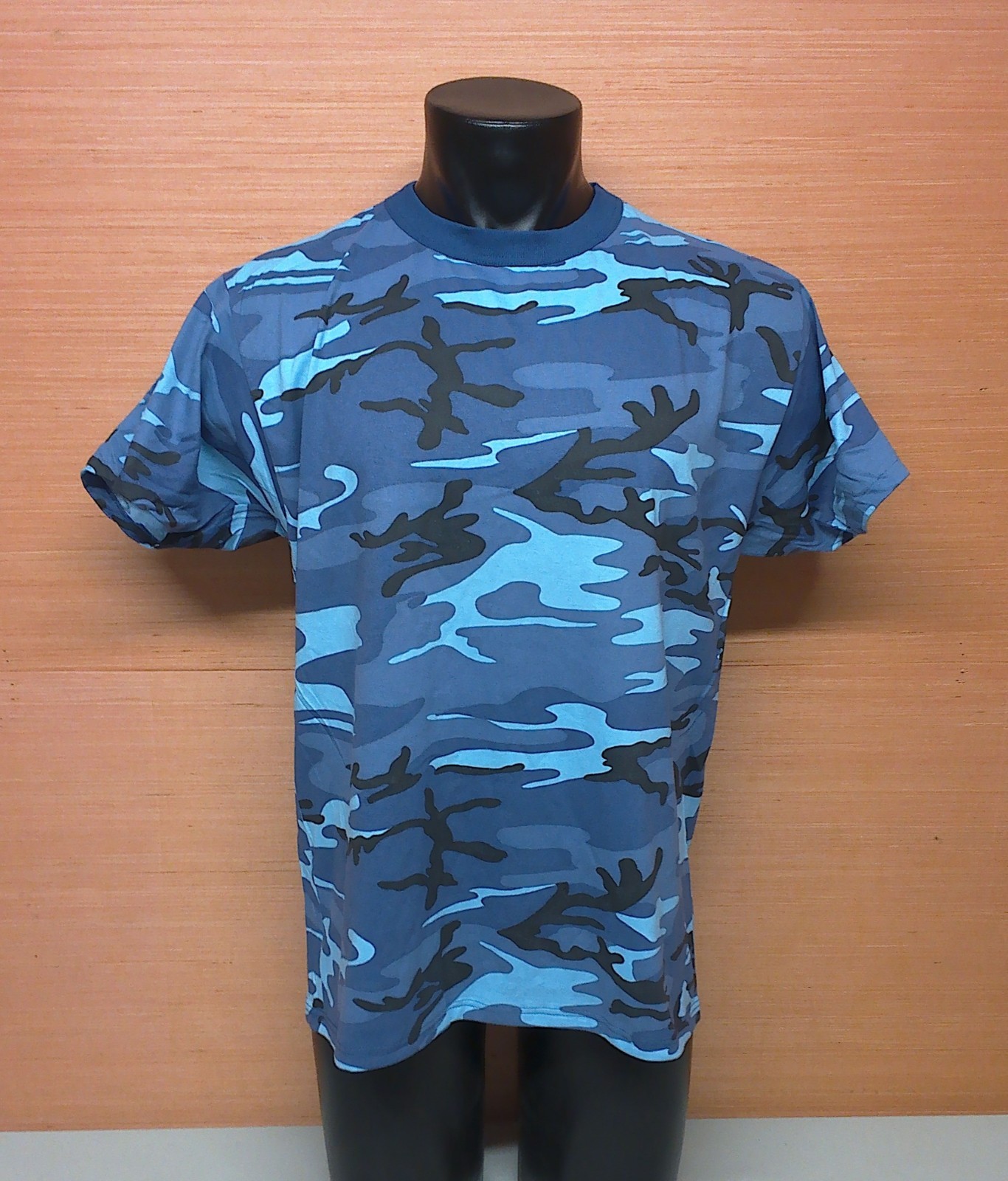 Stripes Sky Blue Urban Camouflage Short Sleeve T-Shirt Adult Size X-Large USA