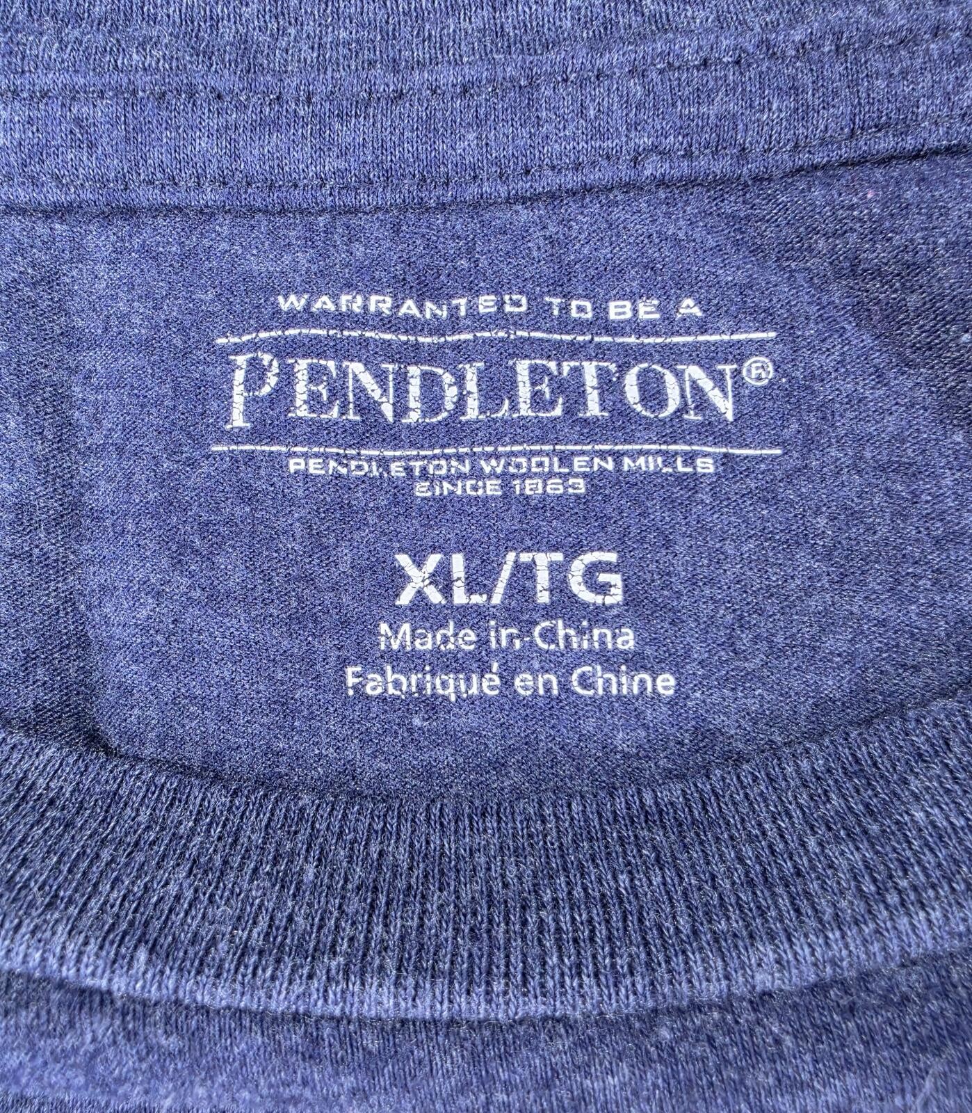 Pendleton Woolen Mills Men’s XL T-Shirt Heather Navy Buffalo Bison Graphic Tee