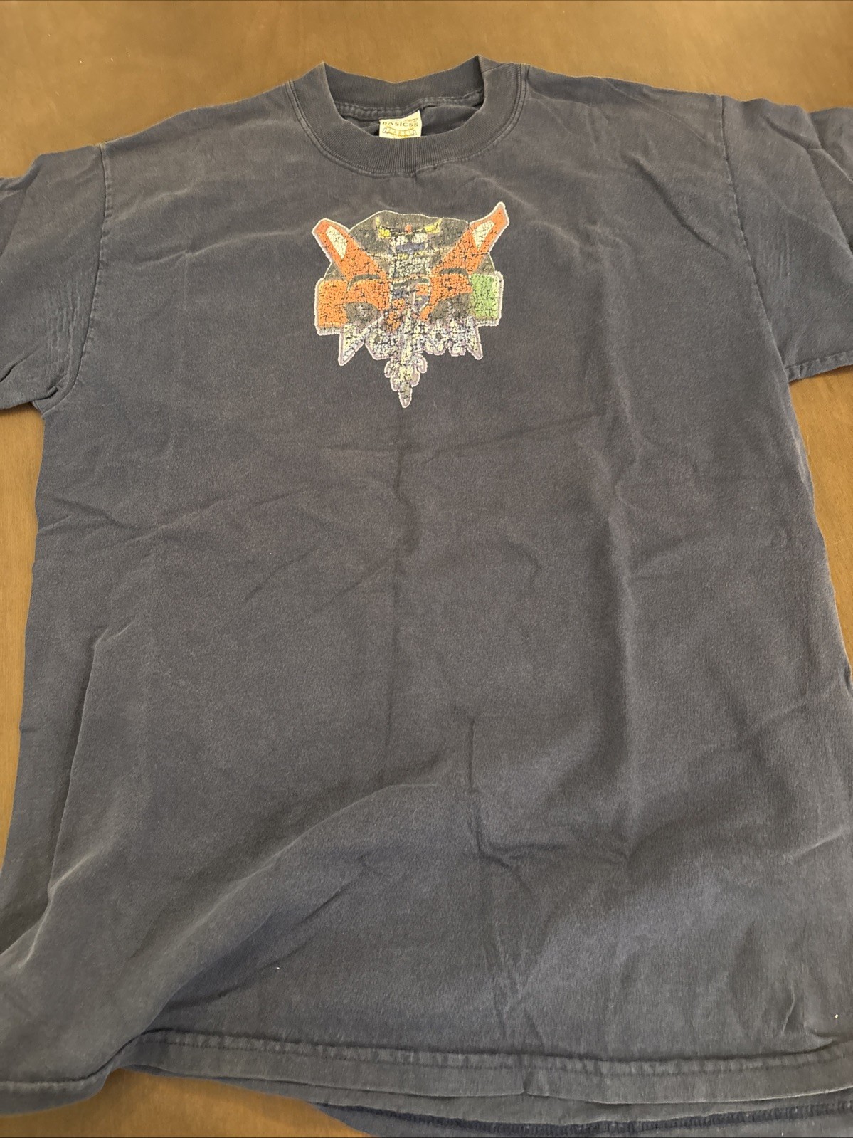 Gold Basicss Label Voltron – Blue Shirt – XL Cracking on Decal