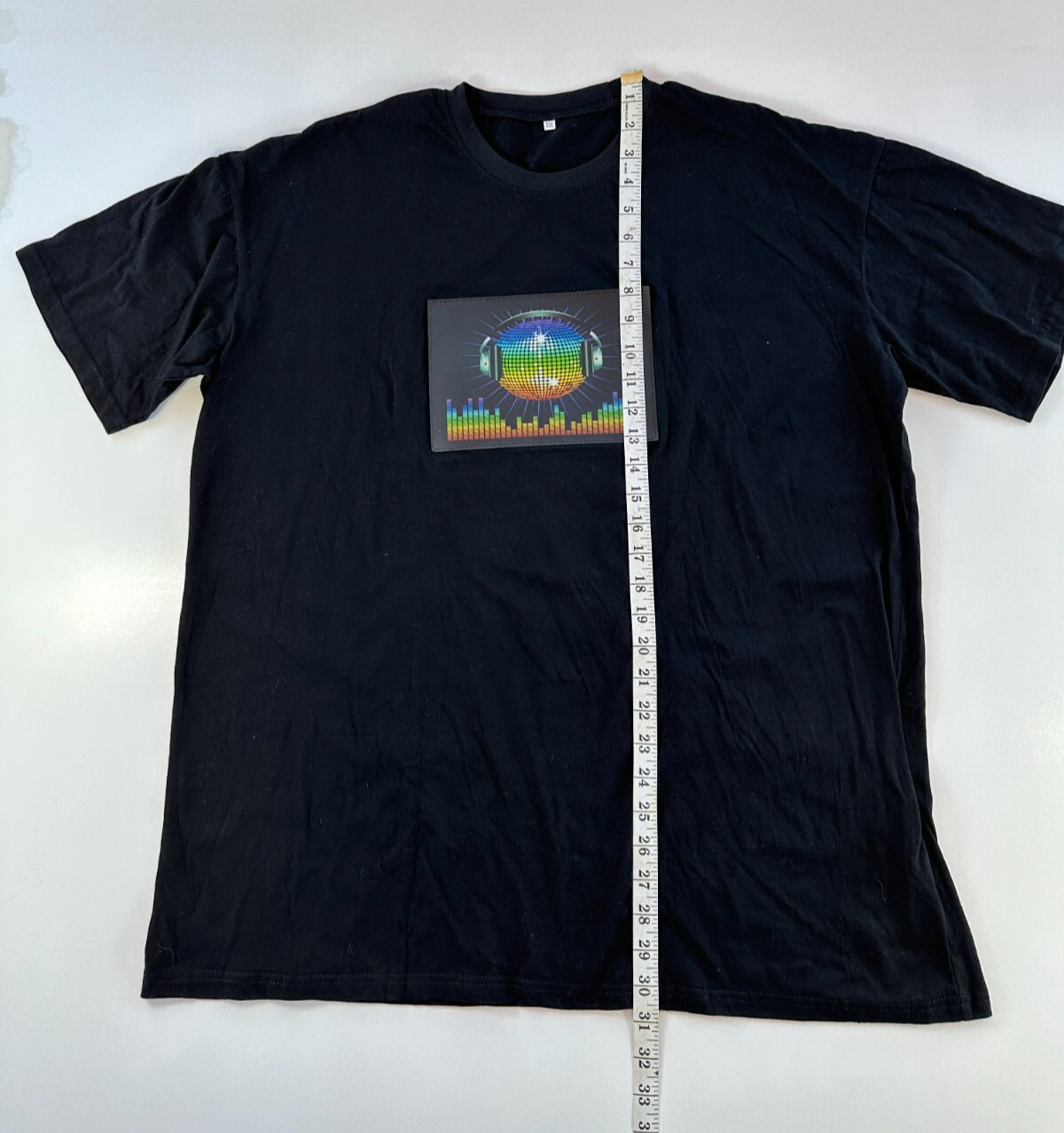 Sound/Music Activated Light Up Flashing LED Equalizer Blk Rave T-Shirt Sz XXL