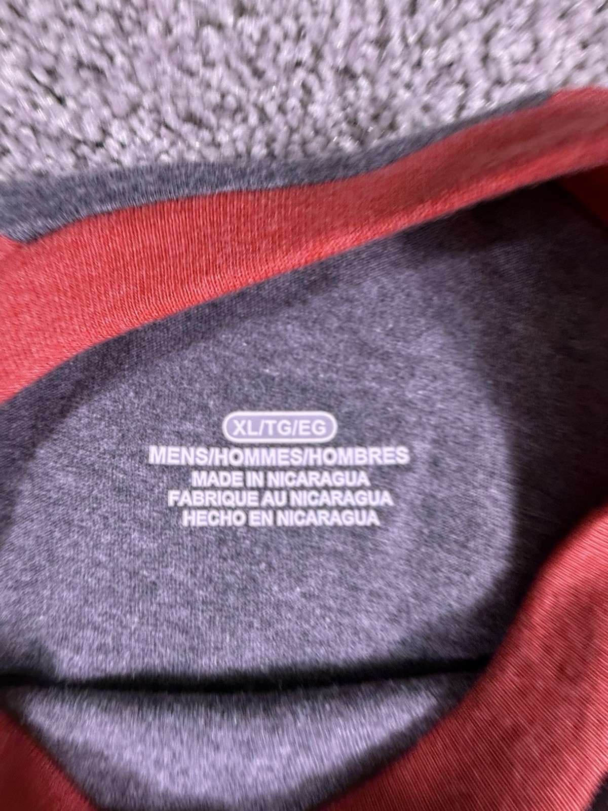 NWOT Fanatics Men’s Baseball T Shirt Long Sleeve Gray and Red Size X Large